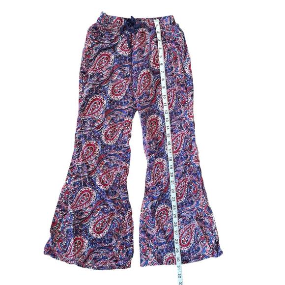 Zoe & Rose Band of Gypsies Girls Paisley Flowy Boho Flared Wide Leg Pants Size S - Picture 9 of 10